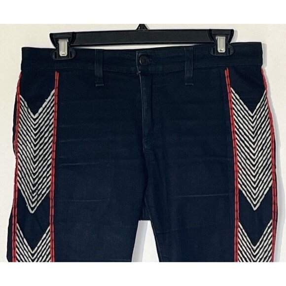 Rag & Bone Raja Midnight Denim Embroidered Side Stretch Skinny Ankle Jeans - Picture 4 of 11